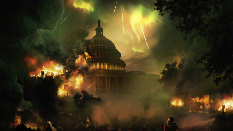 Illustration for article titled Astounding Concept Art of Cities Being Demolished